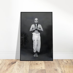 Wooden Framed Poster Of Krishanmacharya | Spiritual Home Wall Decor