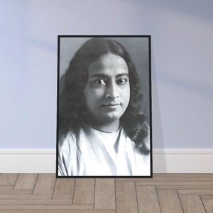 Póster sin marco de Paramahansa Yogananda / Foto del gurú / Imagen recordatoria del sabio / Decoración del hogar de serenidad sagrada / Arte tranquilo
