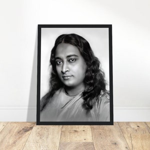 Póster sin marco de Paramahansa Yogananda / Foto de Guru / Imagen de recordatorio de sabio / Decoración del hogar de la serenidad sagrada / Arte tranquilo