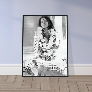 Wooden Framed Portrait Of Sri Anandamayi Ma  | Guru Photo | Sage Reminder Image | Sacred Serenity Home Decor | Tranquil Art