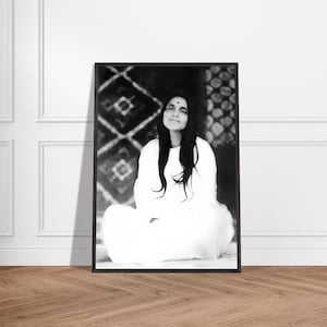 Premium Wooden Framed Poster Of Sri Anandamayi Ma | Guru Photo | Sage Reminder Image | Sacred Serenity Home Decor | Tranquil Art