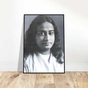 Paramahansa Yogananda Woden Framed Picture | Guru Photo | Sage Reminder Image | Sacred Serenity Home Decor | Tranquil Art