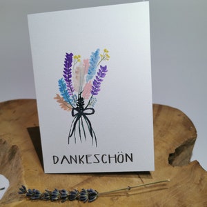 Jede Karte handgemalt | Dankeskarte | Danksagung | Handgemalte Aquarell-Motive