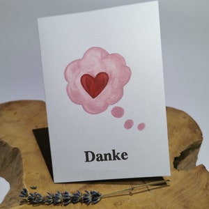 Jede Karte handgemalt | Dankeskarte | Danksagung | Handgemalte Aquarell-Motive