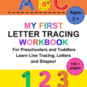 Mi primer cuaderno de trabajo de trazado de letras para niños de 3 años o más: para niños en edad preescolar y niños pequeños. ¡Aprenda a trazar líneas, letras y formas!