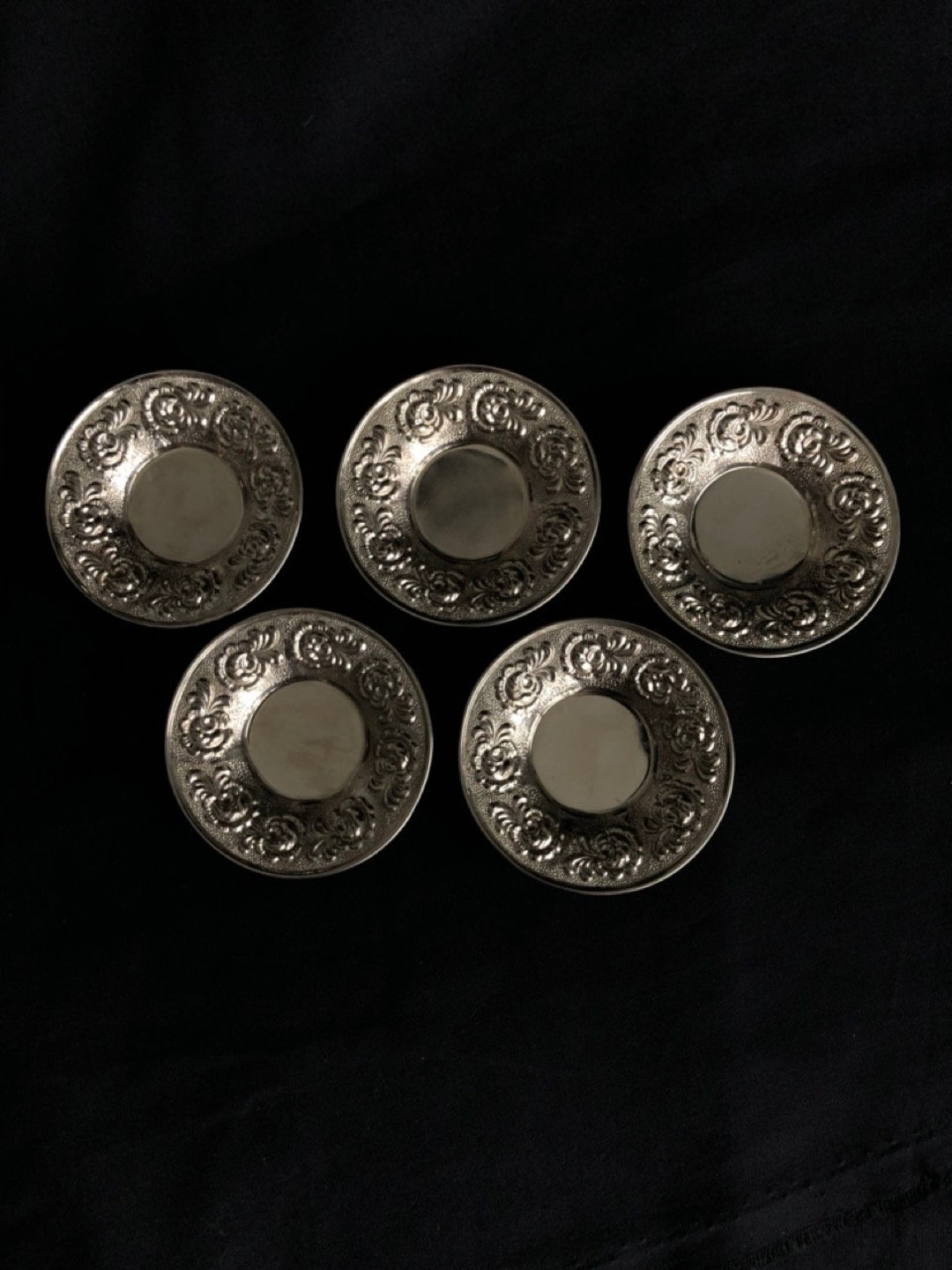 5 Small Decorative Metal Plates Etsy