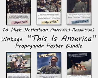 Vintage "This is America" Propaganda Poster Set (Digital Download)