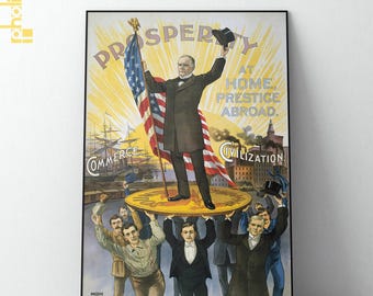 Prosperity Political Poster Matte Vertical Poster | Vintage Patriotic Artwork