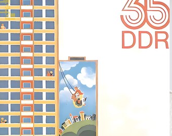 ヴィンテージの東ドイツプロパガンダポスター – 東ドイツ建国35年の