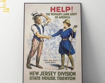 Women's Land Army WWI Poster | New Jersey Division Print