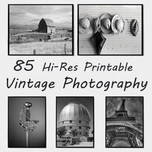 85 Black And White Photography Print, Vintage Photo Wall Decor, Digital Old Photo Print, Nostalgia Photo Bundle, Printable Retro Wall Art
