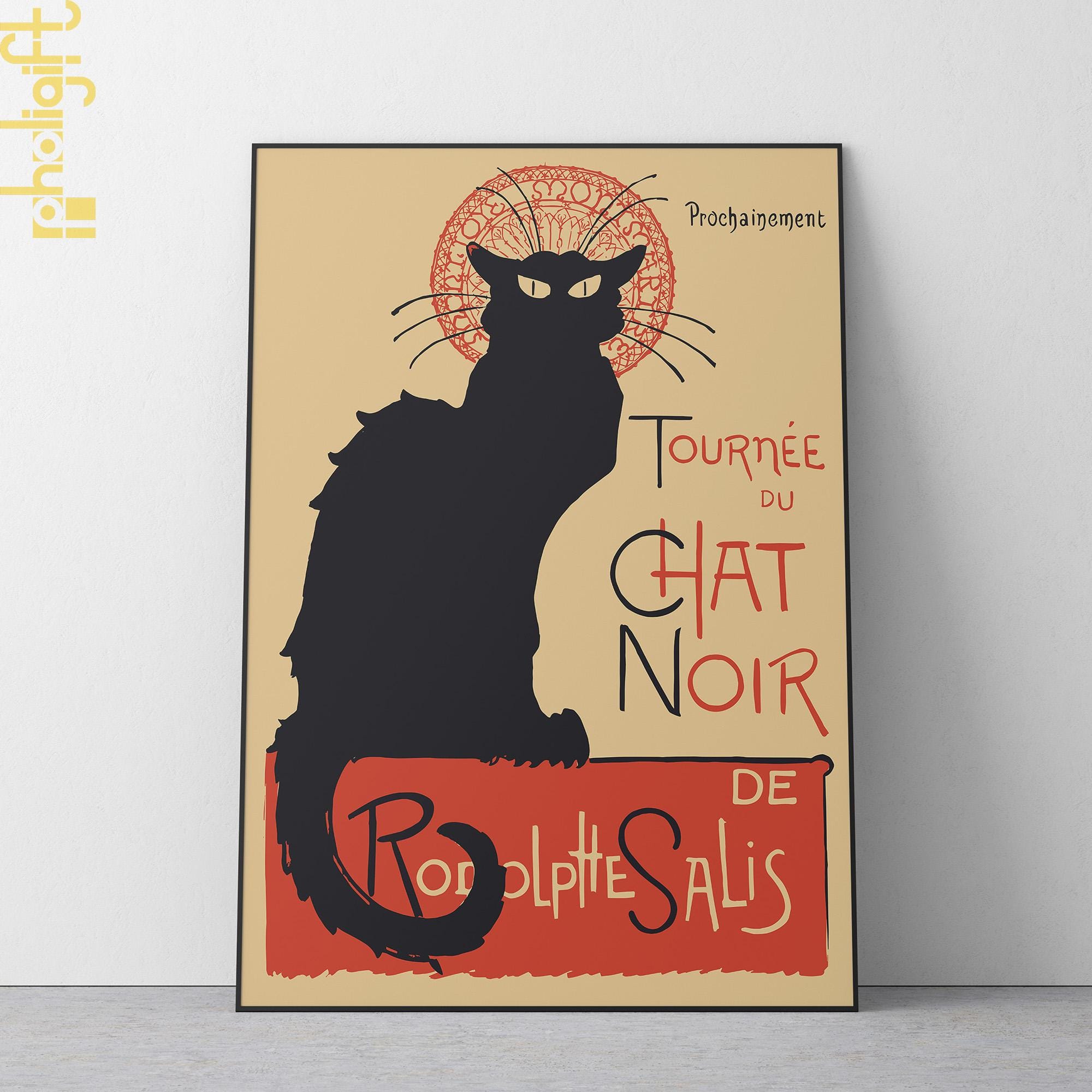 Vintage Le Chat Noir Art Nouveau Poster - French Cat Wall Art