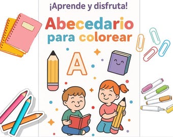 Spanish alphabet coloring pages | Printable flashcards | PDF letter worksheets for kids | Learning letters while playing