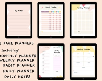 Kinder Ästhetisch Modern Minimalistisch Einfache Tägliche Wochenplaner Habit Tracker | 2023 Planer | Produktivitätsplaner | Druckbarer Planer