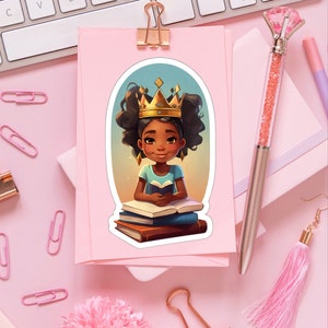 Little Girl Reading and Imagination Sticker