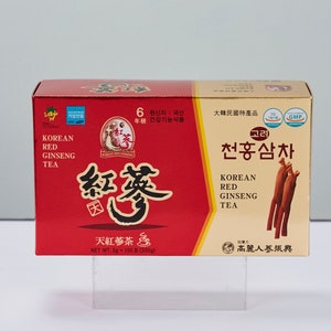 本物の6年熟成韓国産紅参茶 - 高麗人参、サポニン、ジンセノサイド、天然スーパーフード（3g×100袋）