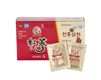Authentic 6Years Korean Red Ginseng Tea - Ginseng, Saponin, Ginsenoside, NATURAL SUPER FOOD (3g x 100 Sachets)