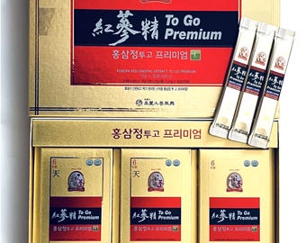 Korean RED Ginseng Extract To Go - Ginseng Saponin GINSENOSIDE Natural Super Food (10g x 30 Sticks)