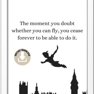 Peter Pan Wall Art literary inspirational quote