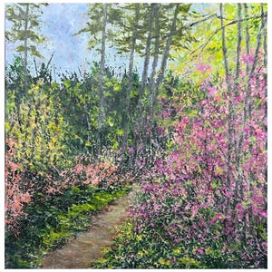 Walk With Nature - Original Landschaftsgemälde 20x20cm