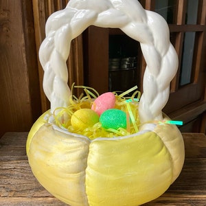 Handmade Ceramic Easter Basket, Vintage