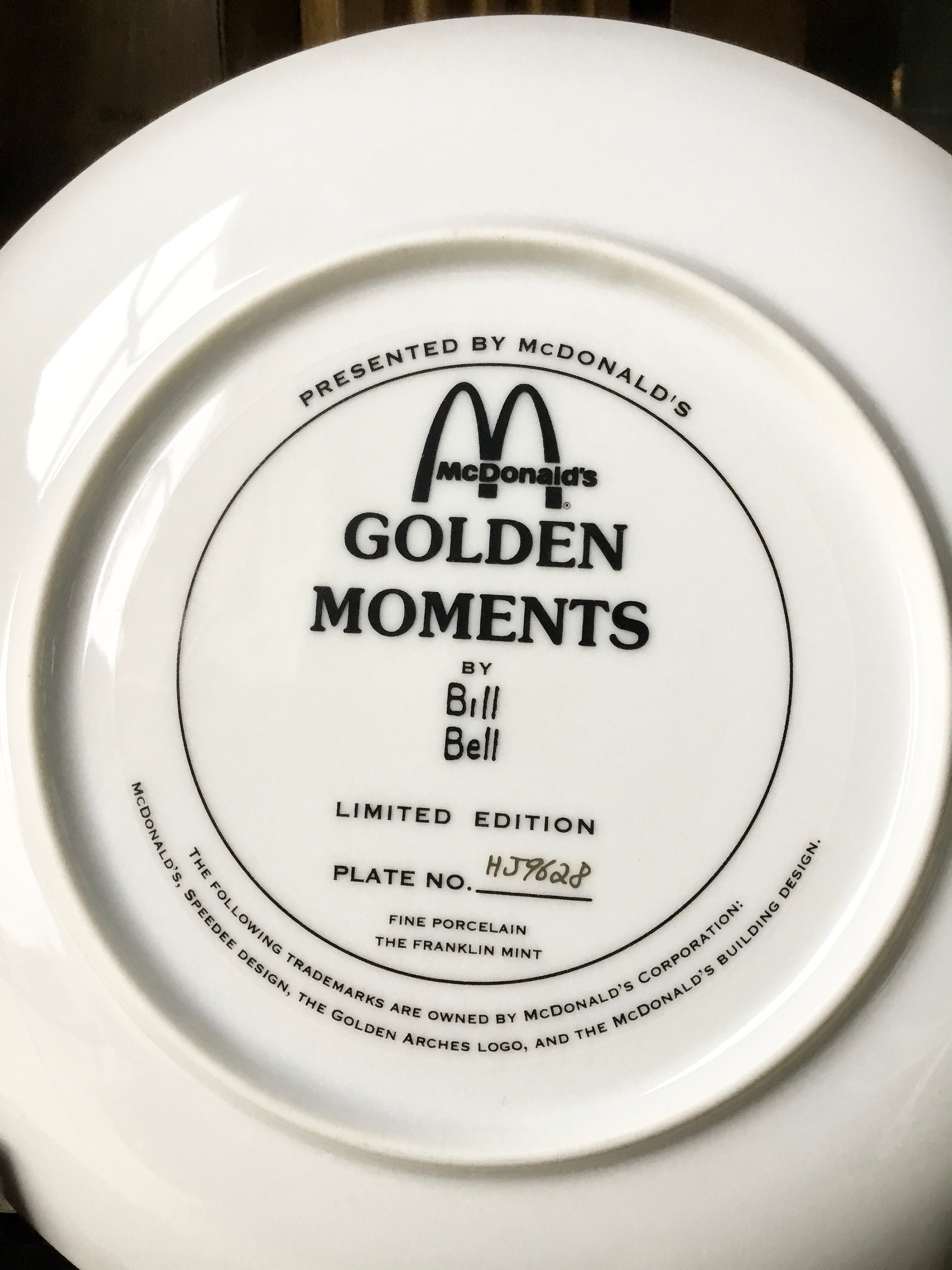 Mcdonald's Vintage “golden Moments” Collector's Plate, Franklin