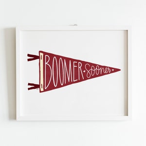 Boomer Pennant Art Photo Print / Sooner Oklahoma / DIGITAL