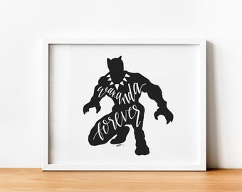 Wakanda Forever Art Photo Print | Black Panther | DIGITAL