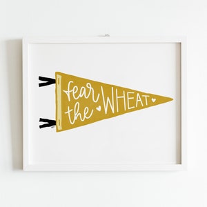 Fear The Wheat Pennant Art Photo Print / Wushock Wichita State University Kansas / DIGITAL