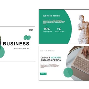 Minimal Green Pitch Deck Style Powerpoint Template | Business Model ...