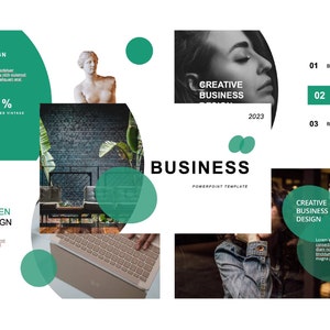 Minimal Green Pitch Deck Style Powerpoint Template | Business Model ...