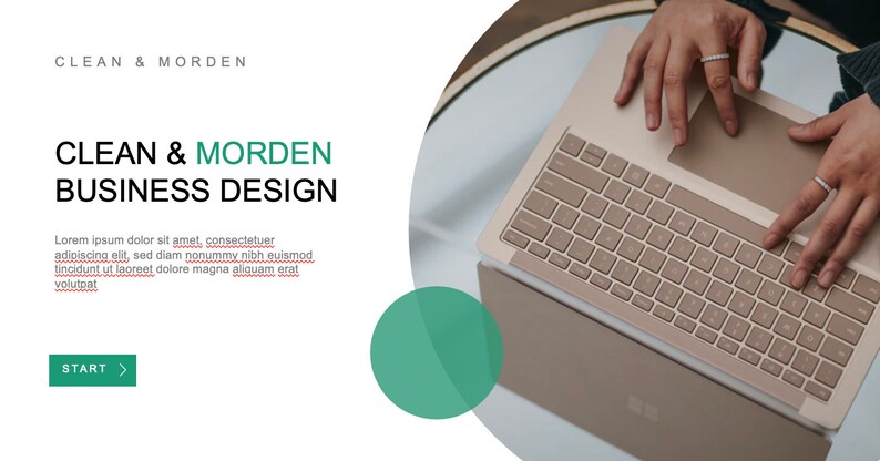 Minimal Green Pitch Deck Style Powerpoint Template | Business Model ...