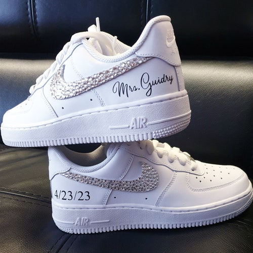 Custom Nike Air Force 1 AF1 Bridal Wedding Shoes Swarovski Etsy