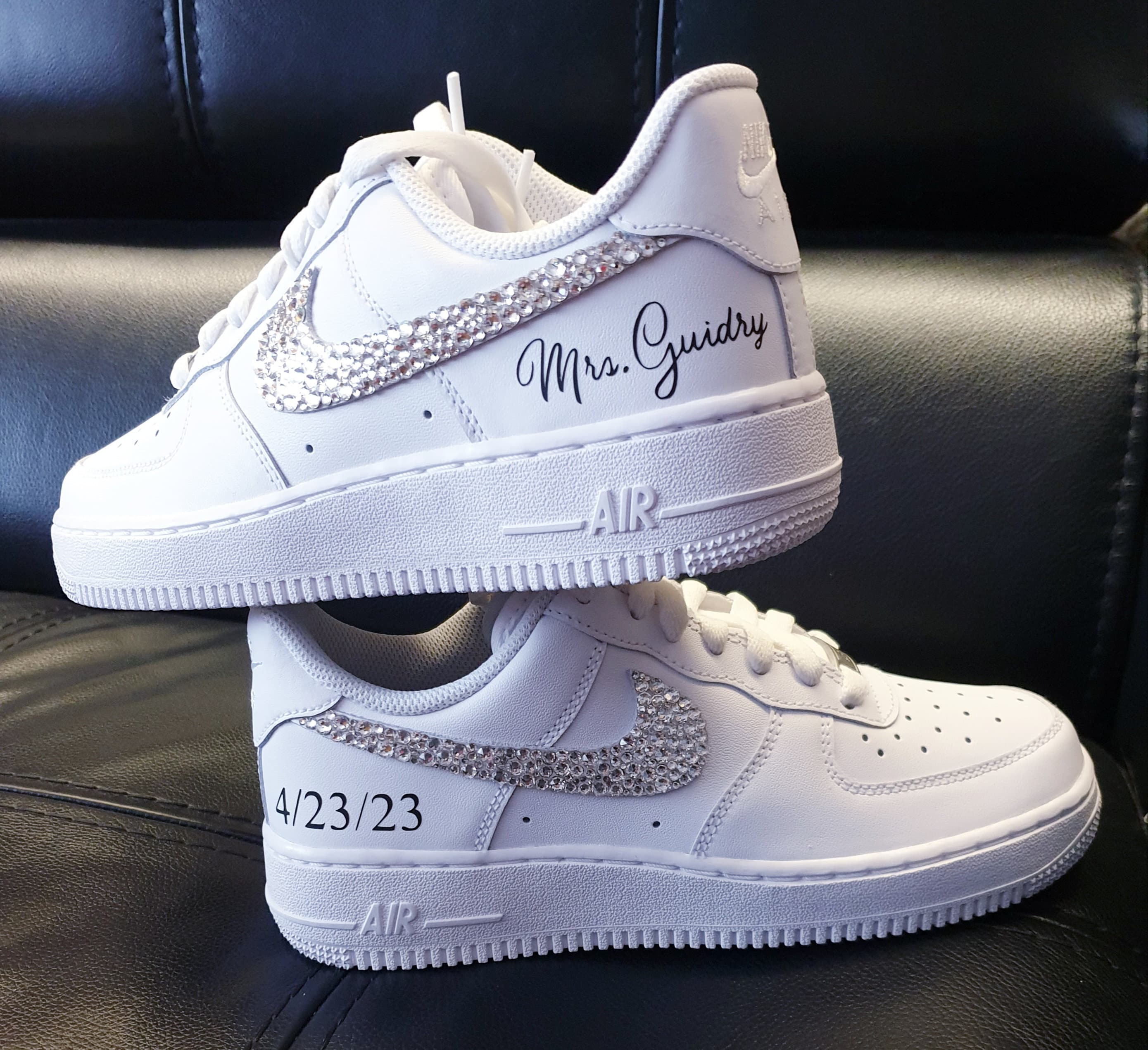 Custom Nike Air Force 1 Bridal Wedding Shoes Swarovski - Etsy Israel