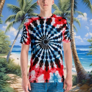 Patriotic Fourth of July Tie Dye T-Shirt - Red White and Blue - Hippie Fashion - Boho Style