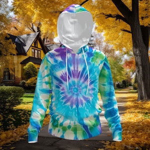 Multi-Colored Tie-Dye Hoodie - Fall Vibes- Cozy and Colorful