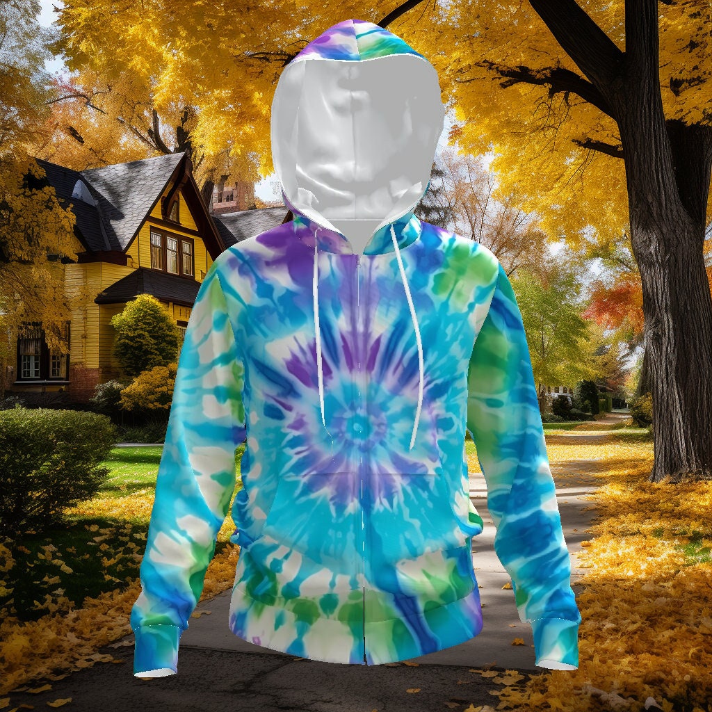 Multicolor tie dye hoodie sale