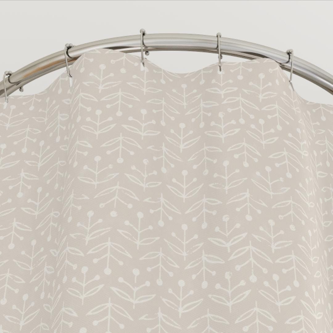 Scandi Minimalist Neutral Stem Pattern Shower Curtain | Modern Minimal ...