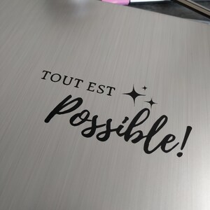 Everything is possible - mirror sticker - positive affirmation and self-confidence