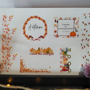 Planche de stickers transparents Automne - Autocollant transparents pour journal, bullet journal, bujo, scrapbooking