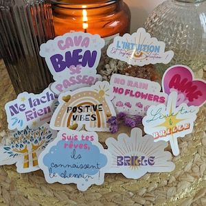 Stickers positifs - Motivez vous grâce à ces stickers good vibes ! Idéal pour bujo, scrapbooking, agenda, journal.