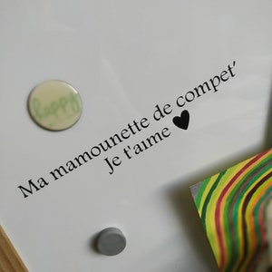 Sticker miroir " Ma mamounette de compet je t'aime"cadeau original pour la fête des mères, offrez chaque matin de l'amour et de la confiance
