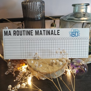 Tracker de routine mensuelle Let's go en sticker ! Autocollant de tracker d'habitudes - routine du matin ou du soir - Morning routine