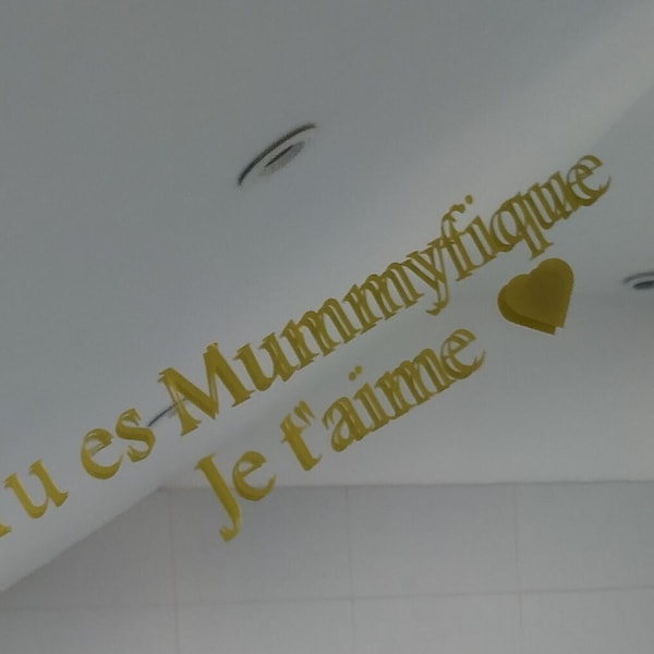 Sticker miroir "Tu es mummyfique je t'aime" spécial maman - fête des mères -cadeau original pour les mamans