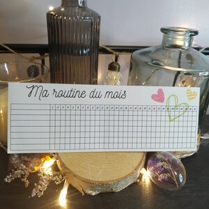 Tracker de routine mensuelle Coeurs en sticker ! Autocollant de tracker d'habitudes - routine du matin ou du soir - Morning routine