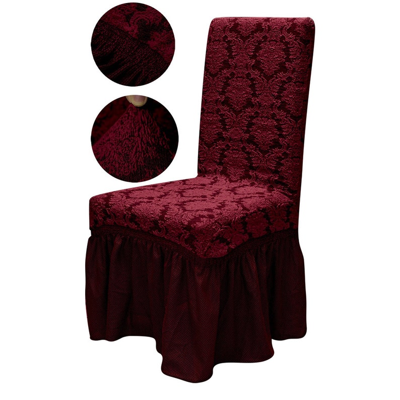 Skirted Dining Chair Cover for Kitchen Spandex Slipcover for Kitchen