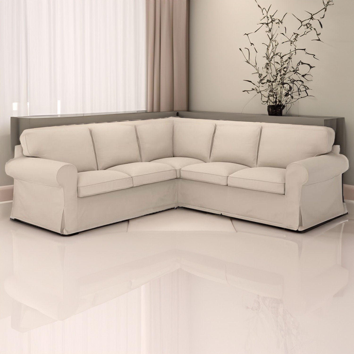 Grey fluffy sectional deals