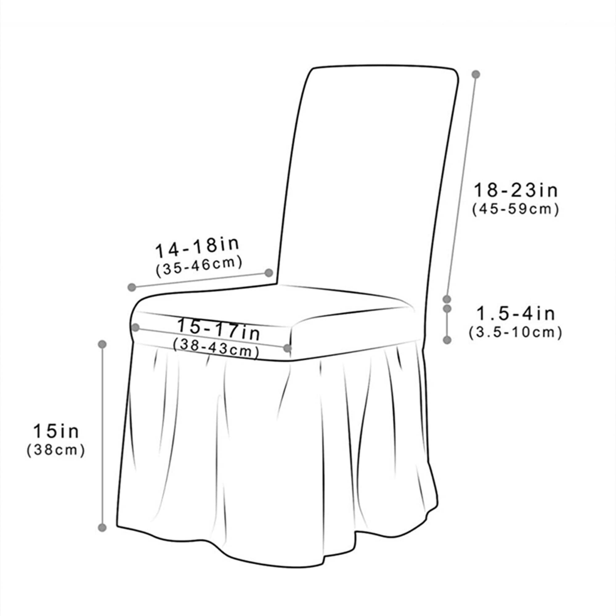 Skirted Dining Chair Cover for Kitchen Spandex Slipcover for Kitchen