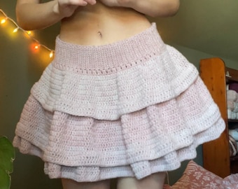 patrón de falda escalonada de crochet