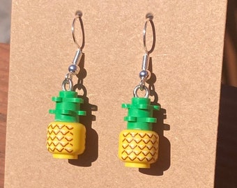 Pineapple earrings, Hawaii, Handmade with LEGO® bricks